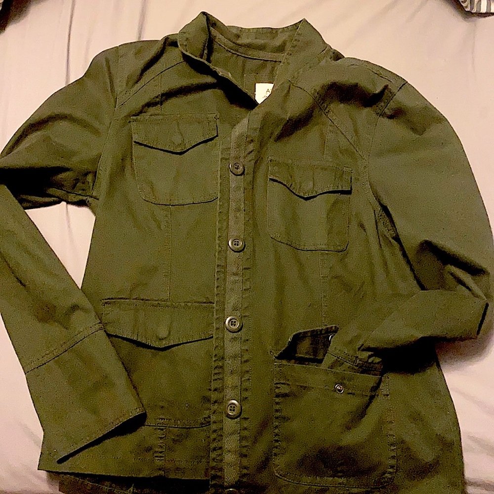 Army green jean jacket!!